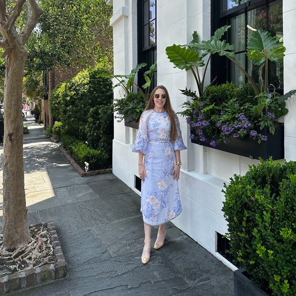 ZIMMERMANN Postcard midi dress size 0= US 2/4 *light discoloration spots on back - Picture 4 of 15